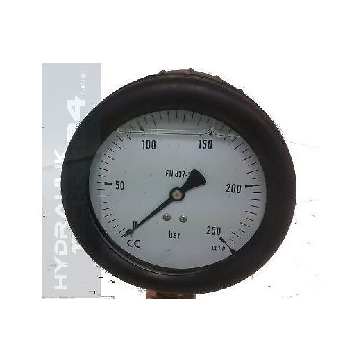 Hydraulik Manometer &oslash;100 mm Glycerin Edelstahl ECO-Line 0 bis 60 bar mit Staubschutz SCHWARZ
