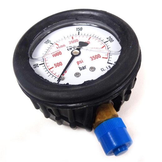 Hydraulik Manometer &oslash;100 mm Glycerin Edelstahl ECO-Line 0 bis 100 bar mit Staubschutz SCHWARZ