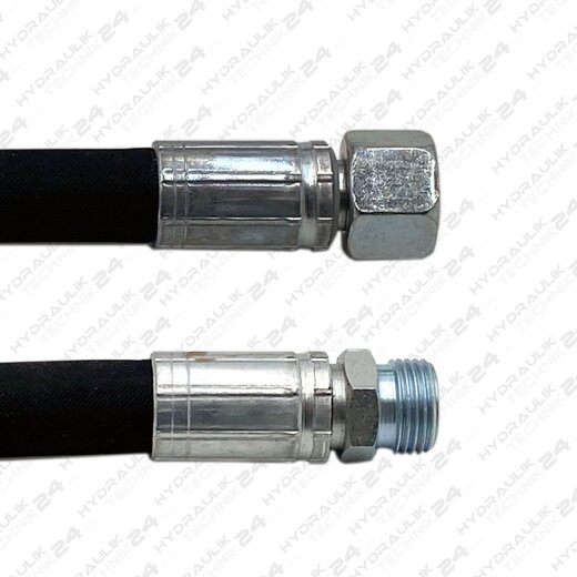 Hydraulikschlauch NW 8/2 10S - DKOS - CES - Anschlu&szlig; und L&auml;nge w&auml;hlbar Gerade - Ausssengewinde 1200 mm