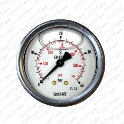 Hydraulik Manometer &oslash;63 mm Glycerin Edelstahl ECO-Line 0 bis 2,5 bar