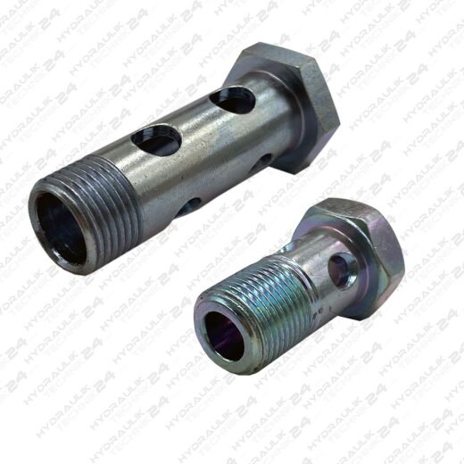 Hohlschraube 1-fach, M 10 x 1, Stahl verzinkt, Länge 19mm
