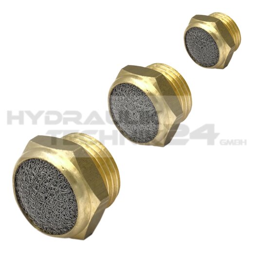 Schalld&auml;mpfer mit Edelstahl - Metallgewebe 1/4"