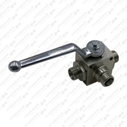 3-Wegekugelhahn 12L  Aussengewinde M 18x1,5 T-Bohrung 500bar