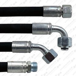 Hydraulikschlauch NW 32/2 35L - DKOL - CEL - Anschluß und Länge wählbar Gerade - 45° Bogen 500 mm