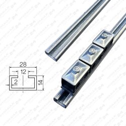 Tragschiene 28x14 - 1000 mm f&uuml;r Standardbaureihe und...