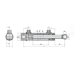 Hydraulikzylinder 70/40 800 Hub mit Querbohrung
