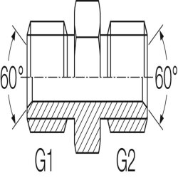 Gerade Verschraubung Doppelnippel Zoll BSP  G 1/2&quot; x G 1/2&ldquo; - 10 St&uuml;ck