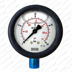 Hydraulik Manometer &oslash;63 mm Glycerin Edelstahl  0 bis 100 bar mit Staubschutz SCHWARZ