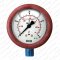 Hydraulik Manometer ø63 mm Glycerin Edelstahl  0 bis 250 bar mit Staubschutz ROT