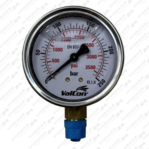 Hydraulik Manometer &oslash;100 mm Glycerin Edelstahl ECO-Line 0 bis 4 bar