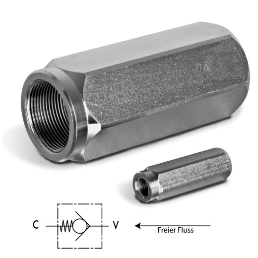 R&uuml;ckschlagventil Anschlussgr&ouml;&szlig;e: 3/8" Max. Volumenstrom: 45l/min &Ouml;ffnungsdruck: 3bar Maximaldruck: 350bar