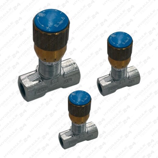Drosselventil 1/4" Messing - max. 210bar - 13l/min.