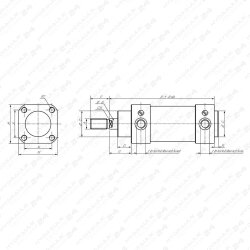 Luftzylinder Pneumatikzylinder Zylinder Aircylinder ISO 15552 Ø 50 mmHub 100 mm