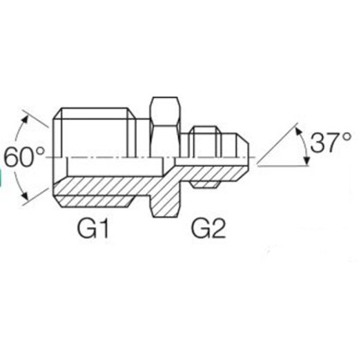 Hydraulik Gerader Adapter BSP &ndash; Außengewinde / JIC &ndash; Außengewinde versch. Größen