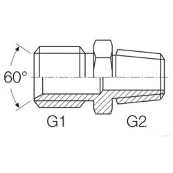 Hydraulik Gerader Adapter BSP G 1/8“ AG / NPT 1/8-27 NPT AG