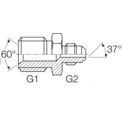 Gerader Adapter BSP G1&ldquo;AG &ndash; JIC 1 5/16-12 UN AG