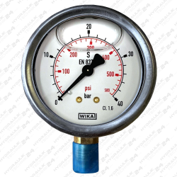 Hydraulik Manometer &oslash;63 mm Glycerin Edelstahl  0...