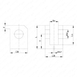 Gabel-Kopf CFS 30mm Anschweißgabel Hydraulikzylinder