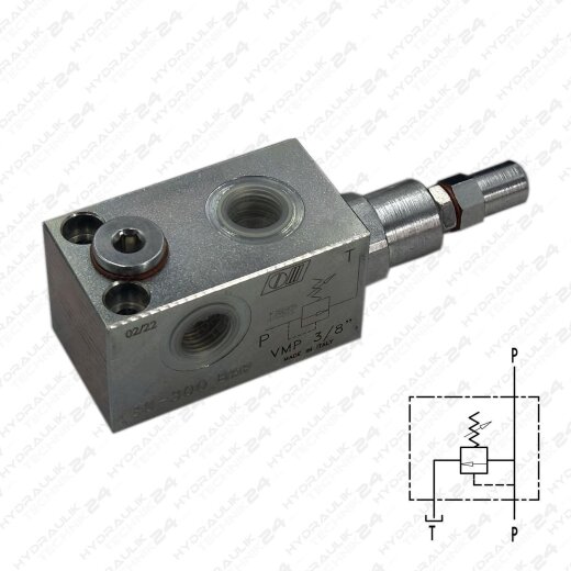 Hydraulik Druckbegrenzungsventil 3/8" | 10-50 bar mit Hutmutter