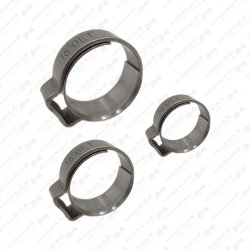 Schlauchschellenpaar - 1-Ohr Schellen ø 10,1 - 11,8 mm