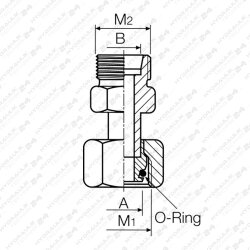 Hydraulik Gerader Reduzieranschluss mit 24&deg;-Dichtkegel und O-Ring , metrisch 12L|15L