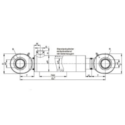 Hydraulikzylinder einfachwirkend mit Gelenkaugen 30 - 700 mm Hub