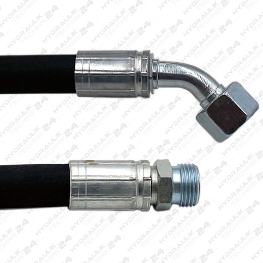 Hydraulikschlauch 2SC DN10 12L CEL - DKOL 45&deg; 200 mm