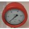 Hydraulik Manometer &oslash;100 mm Glycerin Edelstahl ECO-Line 0 bis 6 bar mit Staubschutz ROT
