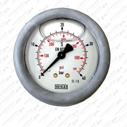 Hydraulik Manometer &oslash;63 mm Glycerin Edelstahl ECO-Line 0 bis 250 bar mit Staubschutz GRAU