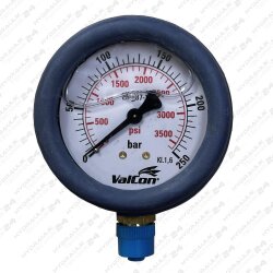 Hydraulik Manometer &oslash;100 mm Glycerin Edelstahl ECO-Line 0 bis 250 bar mit Staubschutz GRAU
