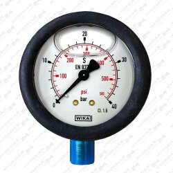 Hydraulik Manometer &oslash;63 mm Glycerin Edelstahl  0 bis 1000 bar mit Staubschutz SCHWARZ