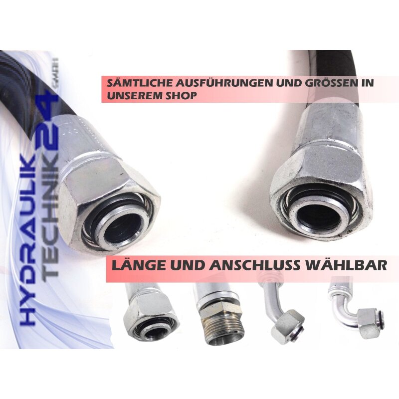 Hydraulikschlauch 12-S x 1,4 m Hydraulik Schlauch 2 SN 10 x 1.400 mm DKOS 12S ÜW 