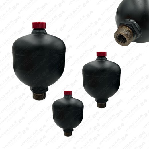 Membranspeicher 1,4L | 350 bar | M33x1,5 AG & G1/2" IG - 70 bar