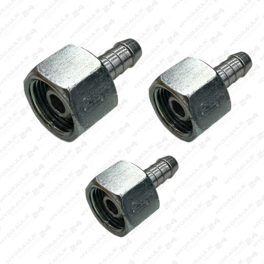 &Ouml;l &amp; Kraftstoff Schlauchnippel mit Dichtkegel und &Uuml;berwurfmutter M12x1,5 | 5 - 6 mm