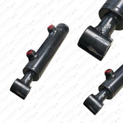 Hydraulikzylinder 40/25 - 100 mm Hub mit Querbohrungen | Zylinder wei&szlig;en Lacksch&auml;den auf!