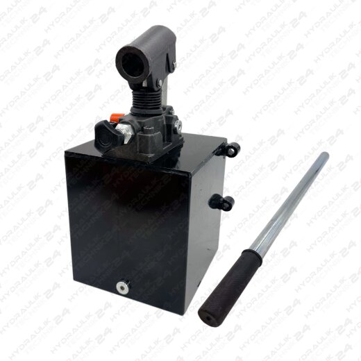 Hydraulik Handpumpe 12 ccm einfachwirkend inklusive 5 L Tank und Hebel